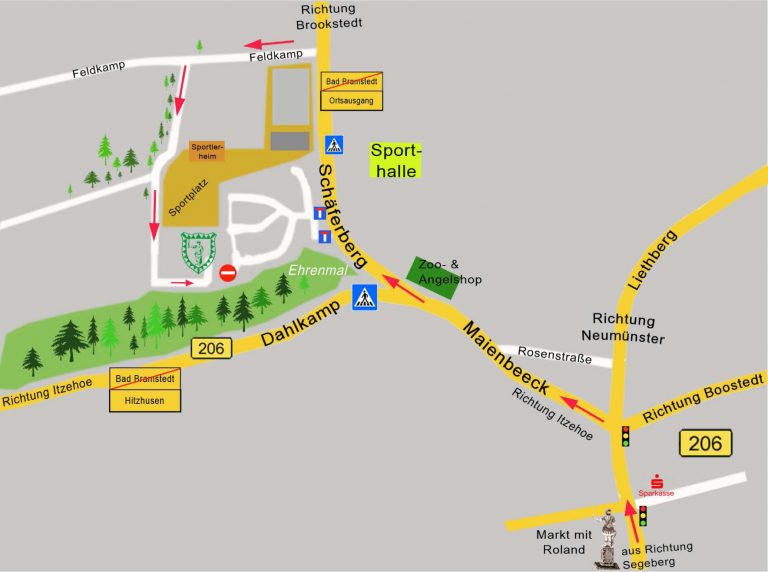 Anfahrtsskizze zum Verein